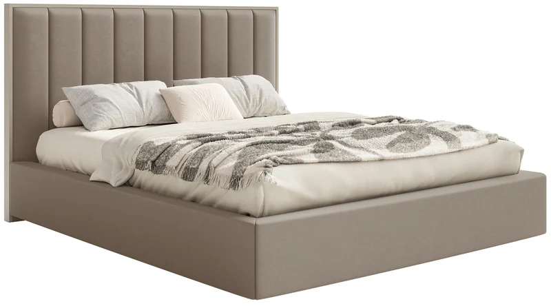Polsterbett 180x200 cm Togents mit Stauraum, Metallrahmen, brauner hydrophober Samt