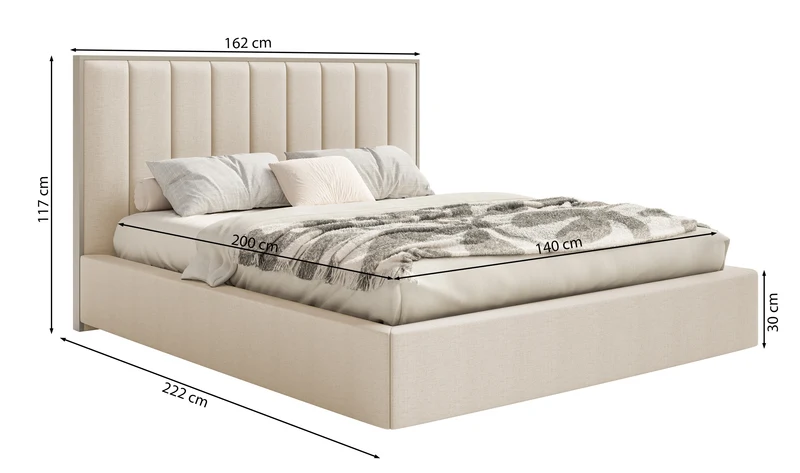Polsterbett 140x200 cm Togents brauner Velours mit wasserabweisender Beschichtung