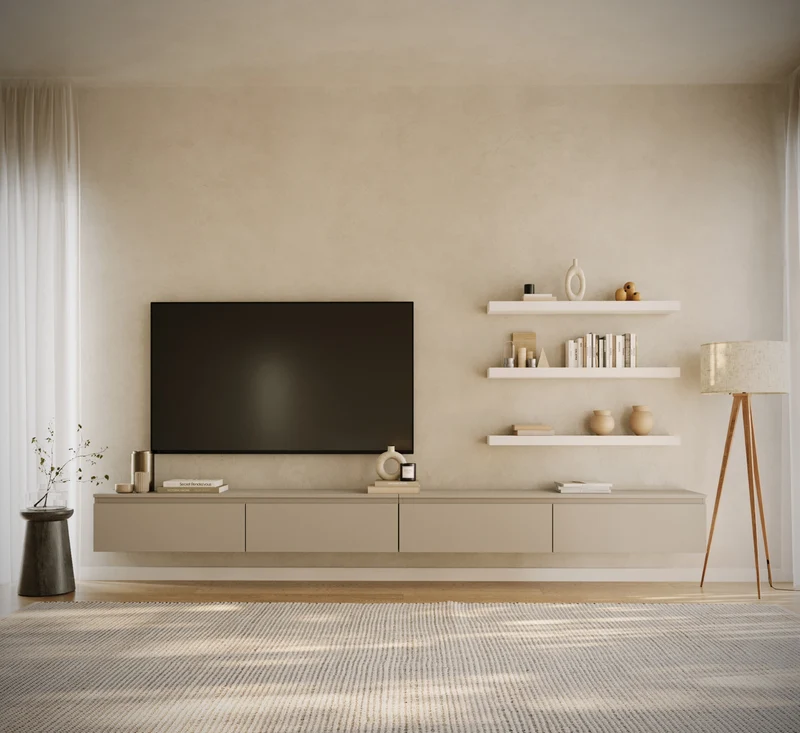 Hängender TV-Schrank Bemmi 300 cm Kaschmir