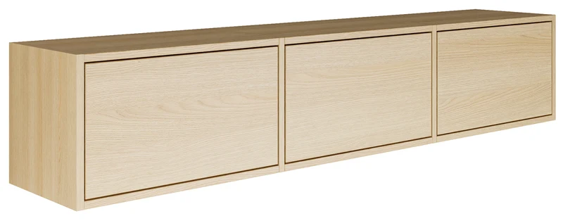 Hängender TV-Schrank Framme mit drei Klappen, 150 cm, Lindberg-Eiche