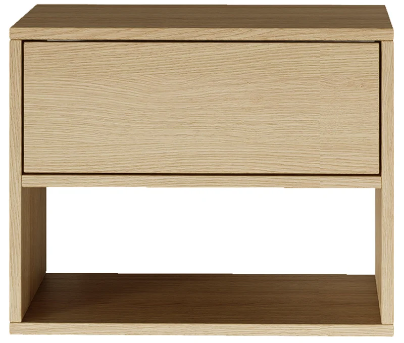 Hängender Nachttisch Framme mit Schublade und Fach, 50 cm, Lindberg-Eiche