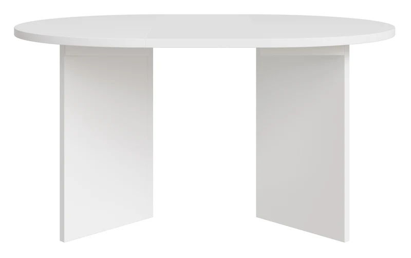 Ausziehbarer Esstisch Ovo rund 110-190x110 cm weiß