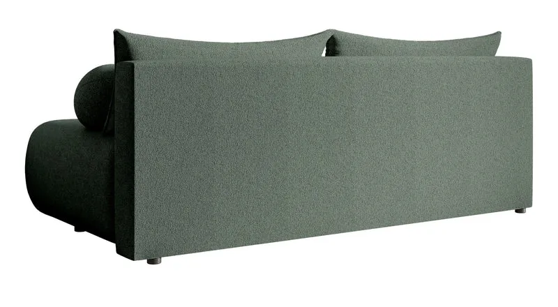 Dreisitziges Sofa Dandelino Mini mit Schlaffunktion in Salbeigrün Chenille