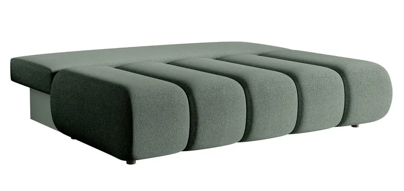 Dreisitziges Sofa Dandelino Mini mit Schlaffunktion in Salbeigrün Chenille