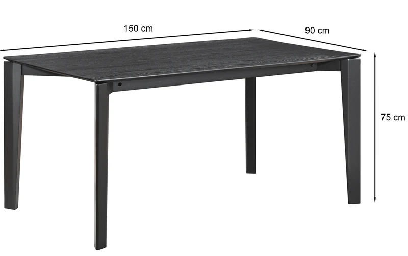 Esstisch Loomens 150x90 cm Eiche Schwarz