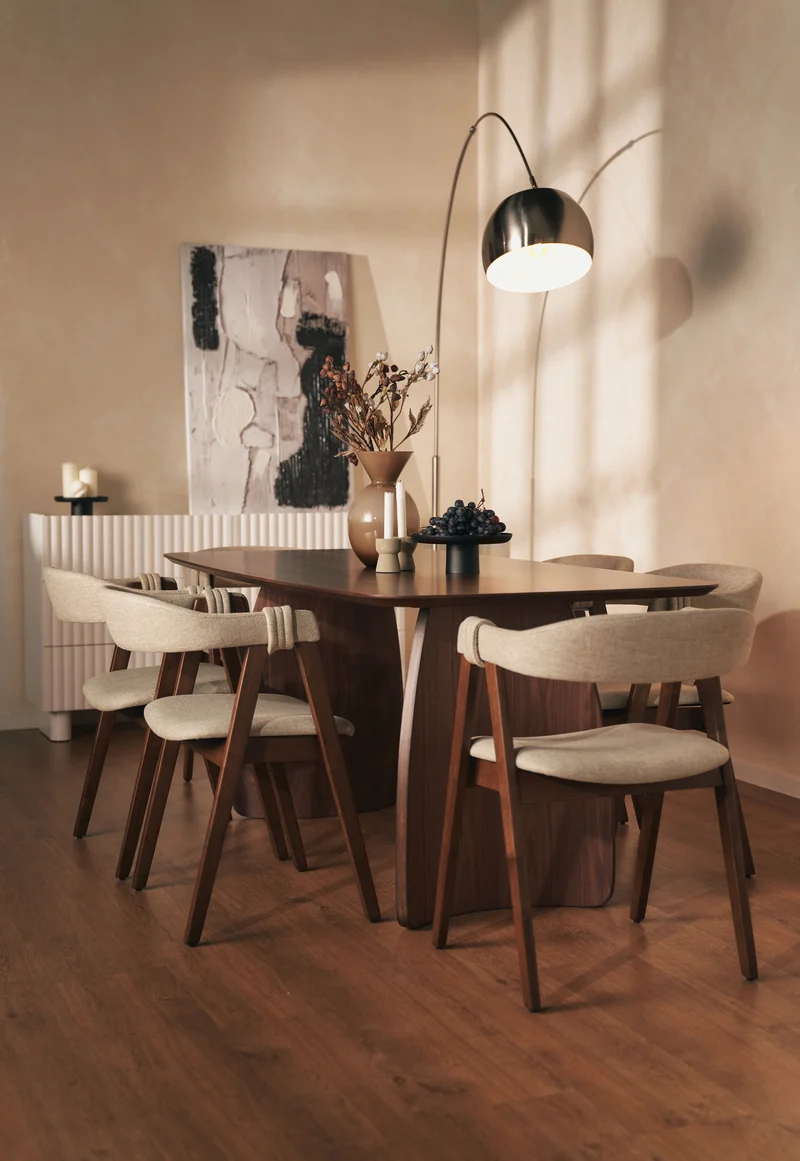 Holzstuhl für das Esszimmer Inneles Nussbaum/Beige