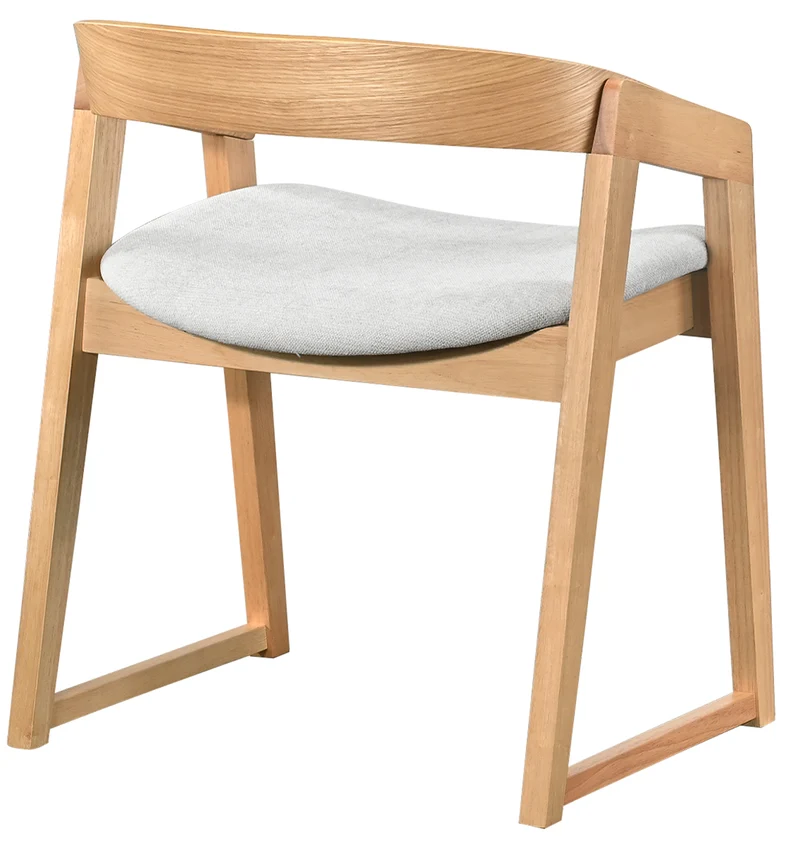 Holzstuhl für das Esszimmer Saloss, natürliche Eiche/hellgrau