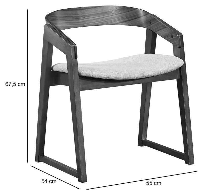 Holzstuhl für das Esszimmer Saloss, natürliche Eiche/hellgrau