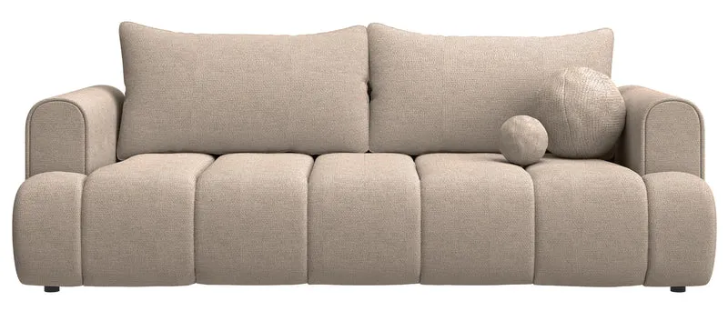 Dreisitziges Sofa Dandelino mit Schlafunktion, beige, hydrophobes Chenille