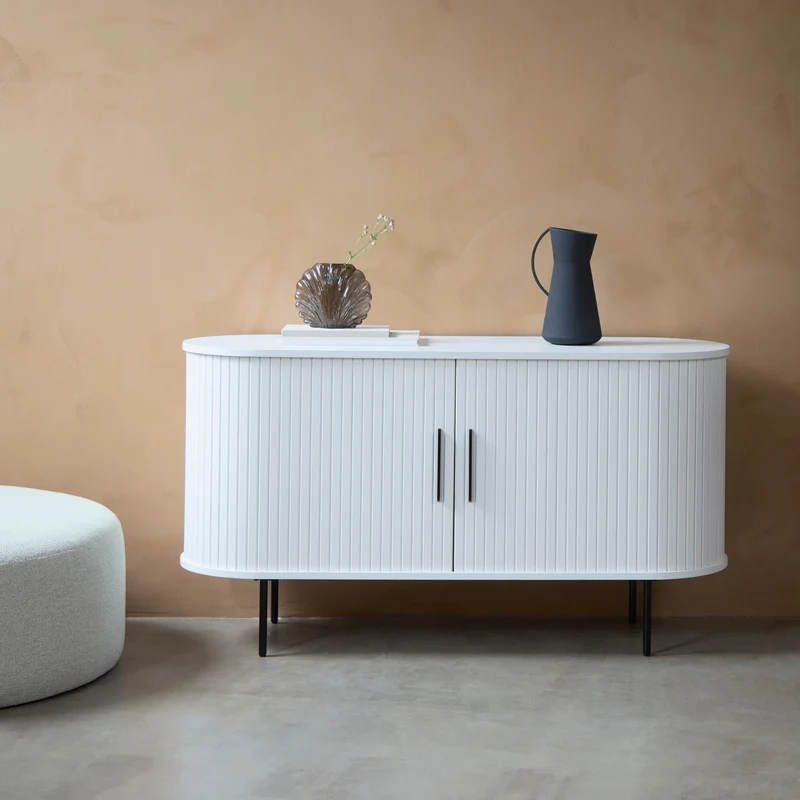 Kommode Gativel 120 cm weiße Lamellen