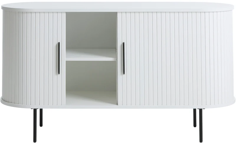Kommode Gativel 120 cm weiße Lamellen