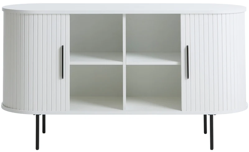 Kommode Gativel 120 cm weiße Lamellen