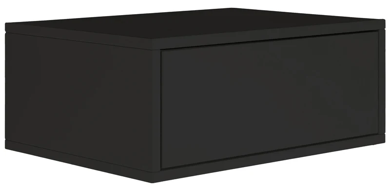 Hängender Nachttisch Framme mit Schublade 50 cm schwarz