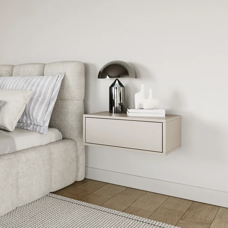Hängender Nachttisch Framme mit Schublade 50 cm Kaschmir