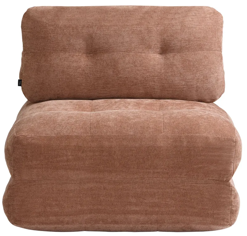 Ausklappbarer Sessel Milessive, kupferfarben, pflegeleichter Chenille-Stoff