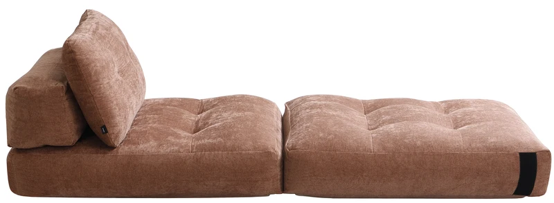Ausklappbarer Sessel Milessive, kupferfarben, pflegeleichter Chenille-Stoff