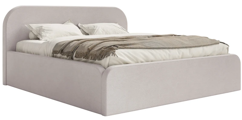 Polsterbett 180x200 cm Umike, grau-beige, hydrophober Samt