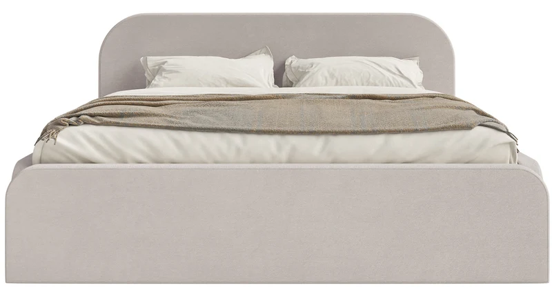 Polsterbett 180x200 cm Umike, grau-beige, hydrophober Samt