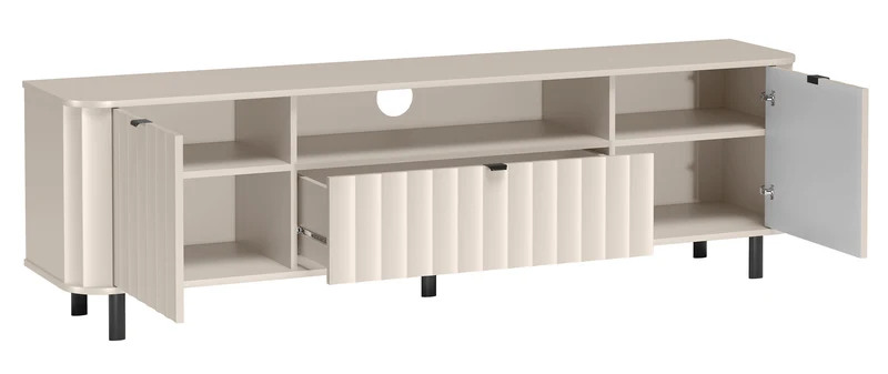 Zweittüriger Novado TV-Schrank mit Schublade und Fach, 196 cm, Kaschmir