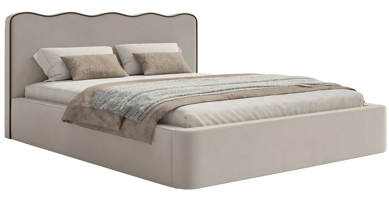 Polsterbett 180x200 cm Duney beige Samt