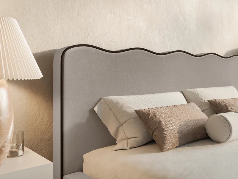 Polsterbett 180x200 cm Duney beige Samt