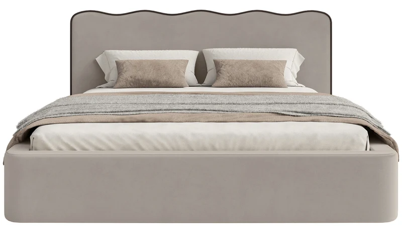 Polsterbett 180x200 cm Duney beige Samt