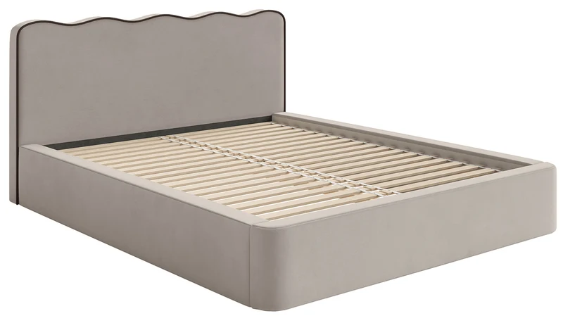 Polsterbett 180x200 cm Duney beige Samt