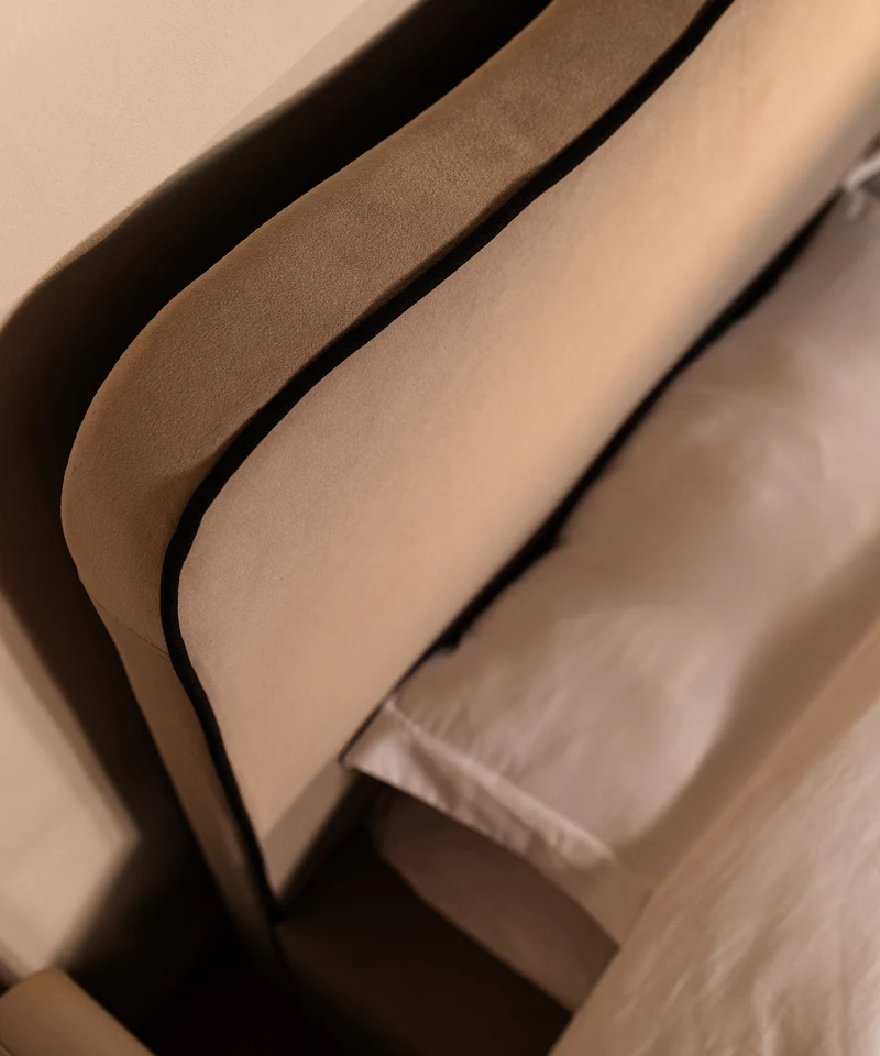Polsterbett 180x200 cm Duney beige Samt