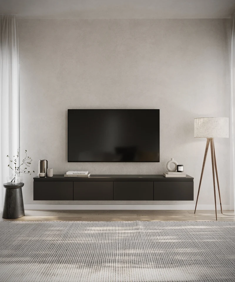 Hängender TV-Schrank Bemmi 200 cm schwarz