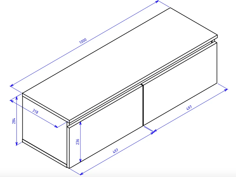 Hängender TV-Schrank Bemmi 100 cm Weiß