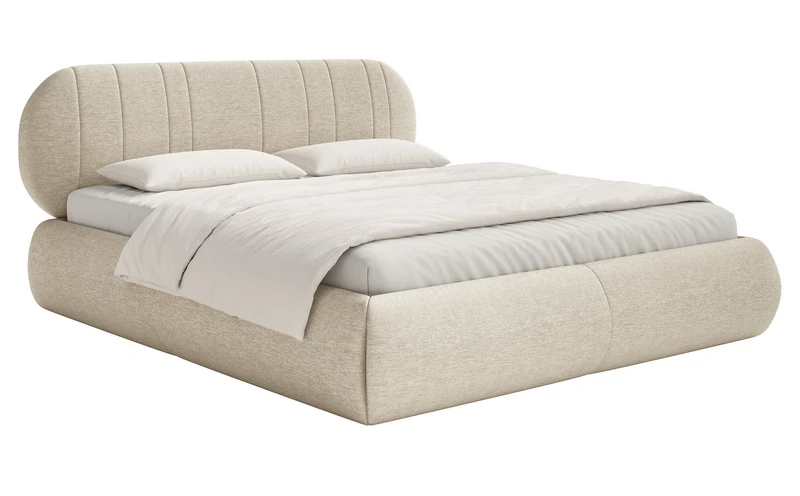 Polsterbett 180x200 cm Asmelio beige, Geflecht