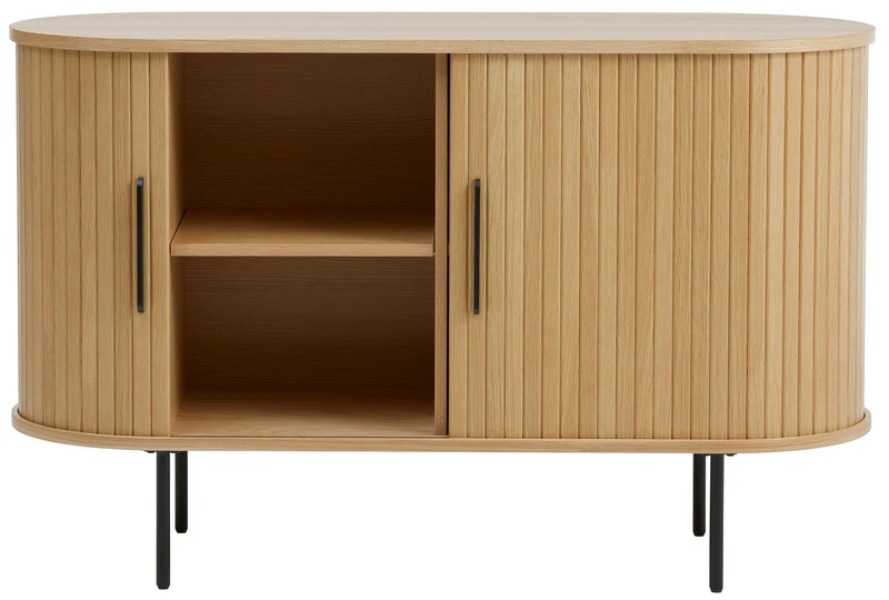 Kommode Gativel 120 cm mit Lamellen in natürlicher Eiche
