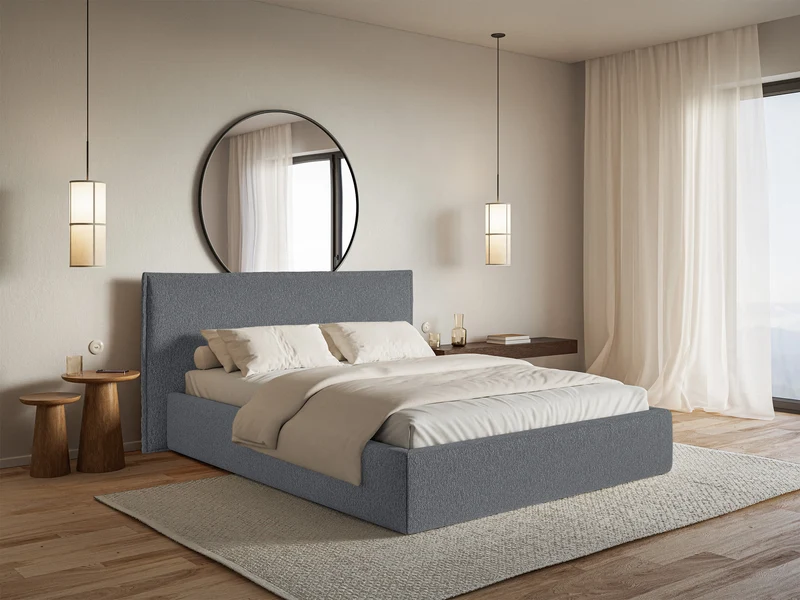 Gepolstertes Bett 140x200 cm Softie in Graphit Chenille