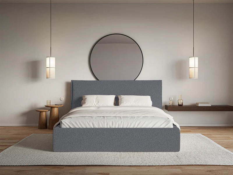 Gepolstertes Bett 140x200 cm Softie in Graphit Chenille