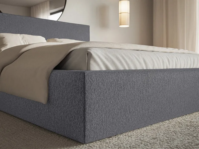 Gepolstertes Bett 140x200 cm Softie in Graphit Chenille