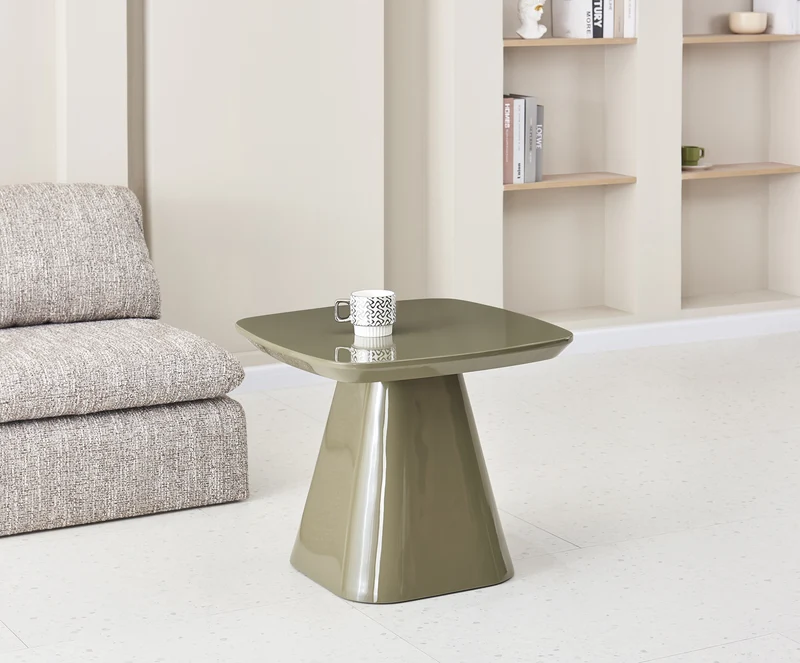 Couchtisch Floone 60x60 cm olivgrün Hochglanz