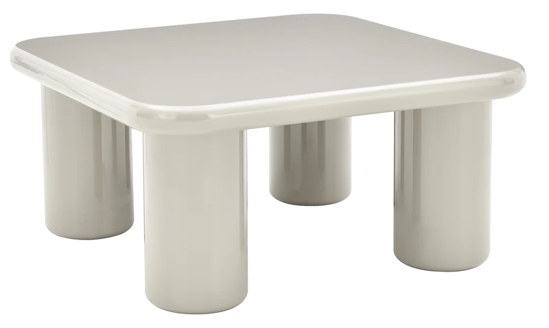 Vellity Couchtisch 70x70 cm beige Hochglanz