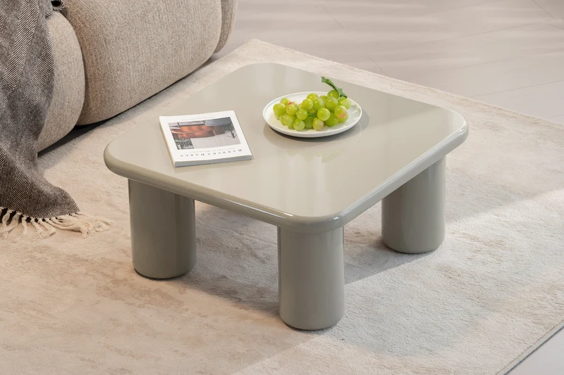 Vellity Couchtisch 70x70 cm beige Hochglanz
