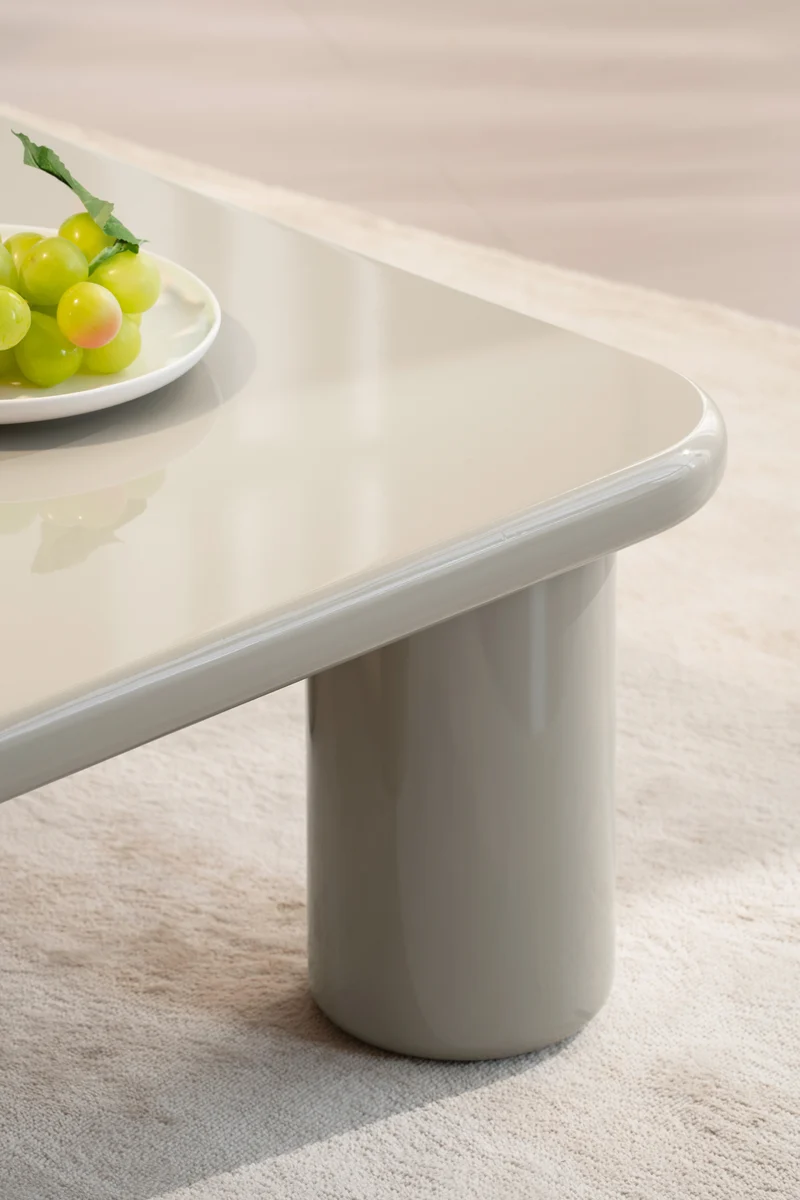 Vellity Couchtisch 70x70 cm beige Hochglanz