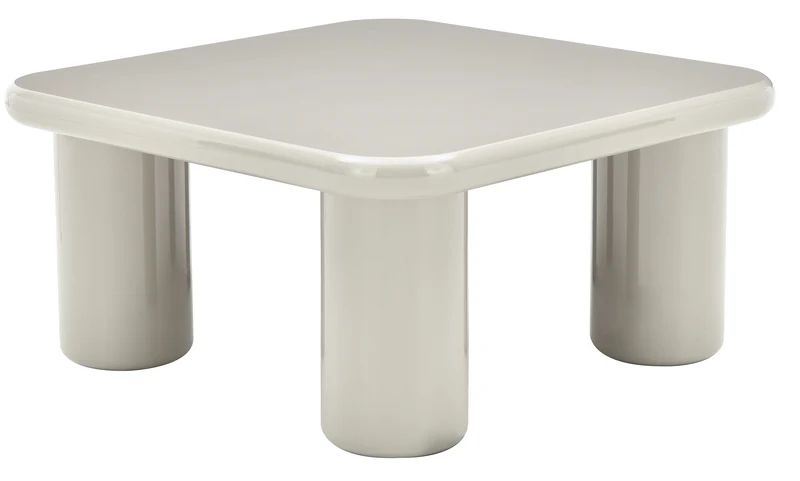 Vellity Couchtisch 70x70 cm beige Hochglanz