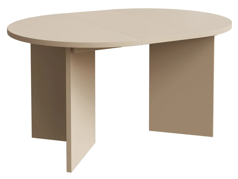 Ausziehbarer Esstisch Ovo rund 110-190x110 cm Cappuccino