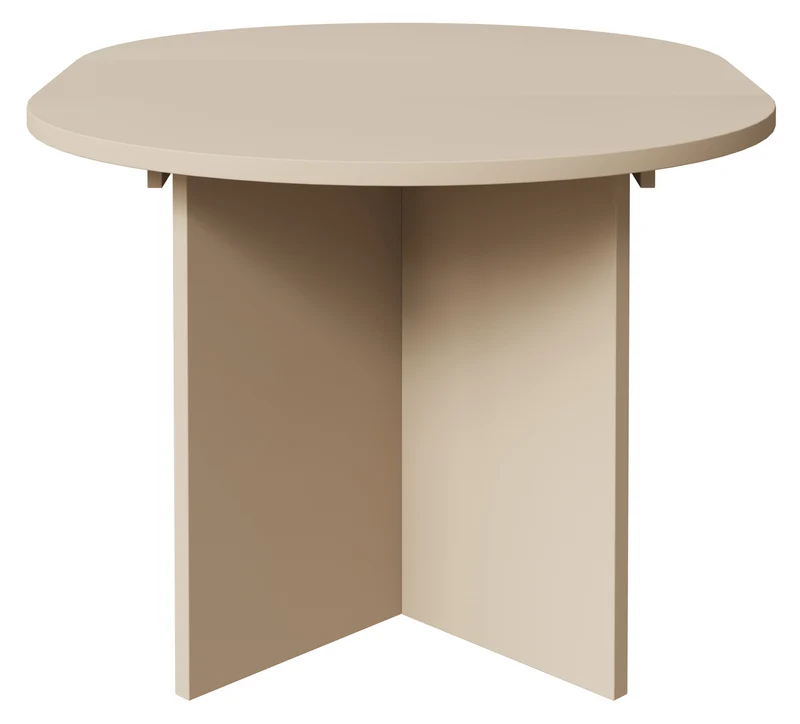 Ausziehbarer Esstisch Ovo rund 110-190x110 cm Cappuccino