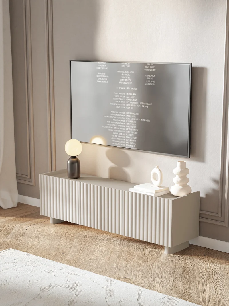 Fiorra TV-Schrank mit drei Türen, 144 cm, Kaschmir