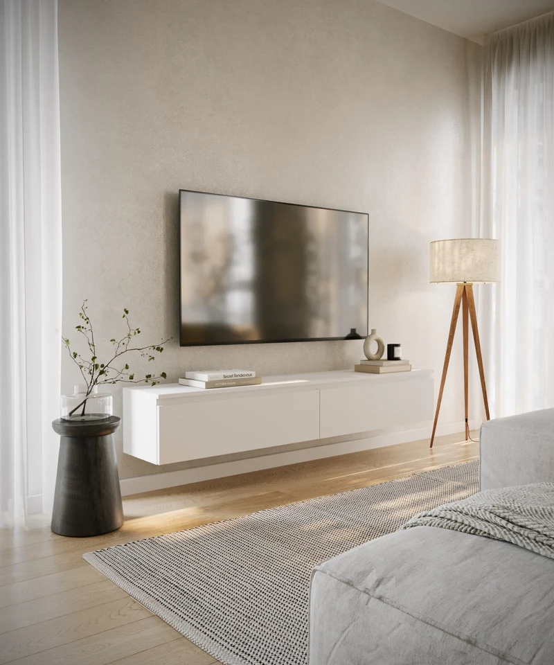Hängender TV-Schrank Bemmi 175 cm Weiß
