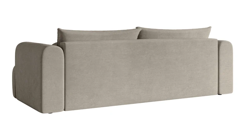Dreisitziges Sofa Dandelino mit Schlaffunktion, grauer hydrophober Samt
