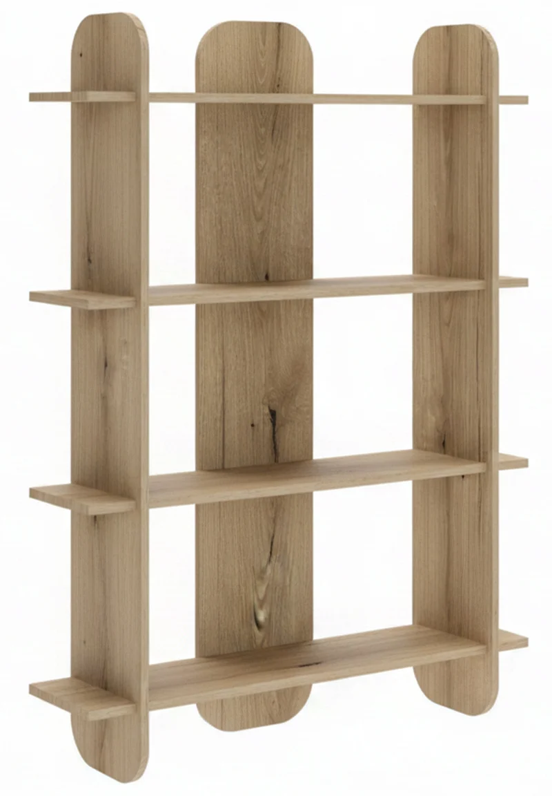 Regal Livio mit vier Regalböden 107 cm Eiche Evoke