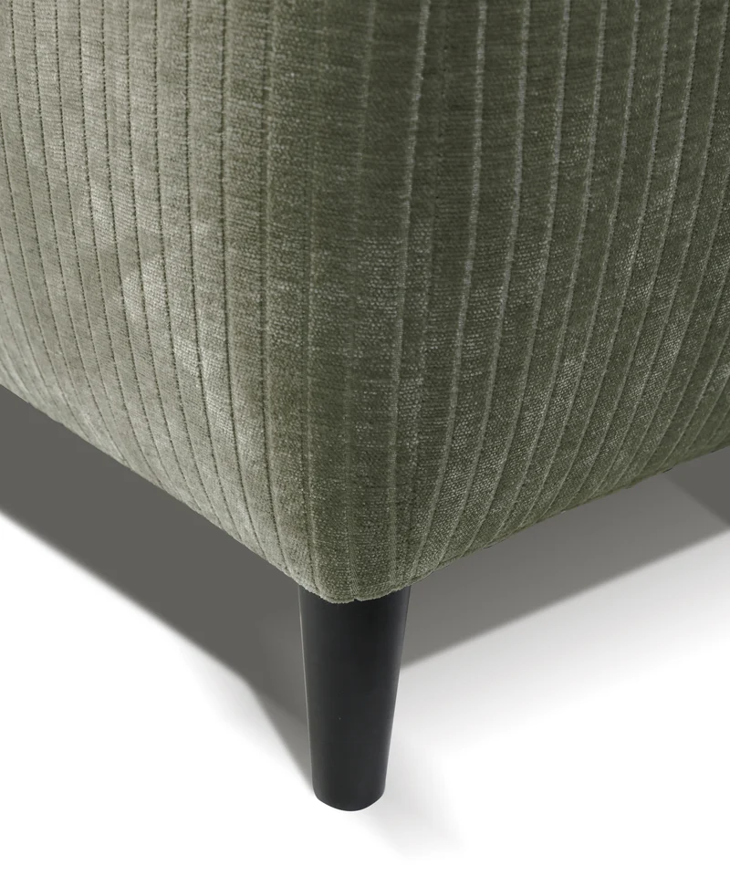 Ecksofa mit Schlafunktion Blues, L-förmig, rechtsseitig, mit Stauraum, Salbeigrüner Cordstoff