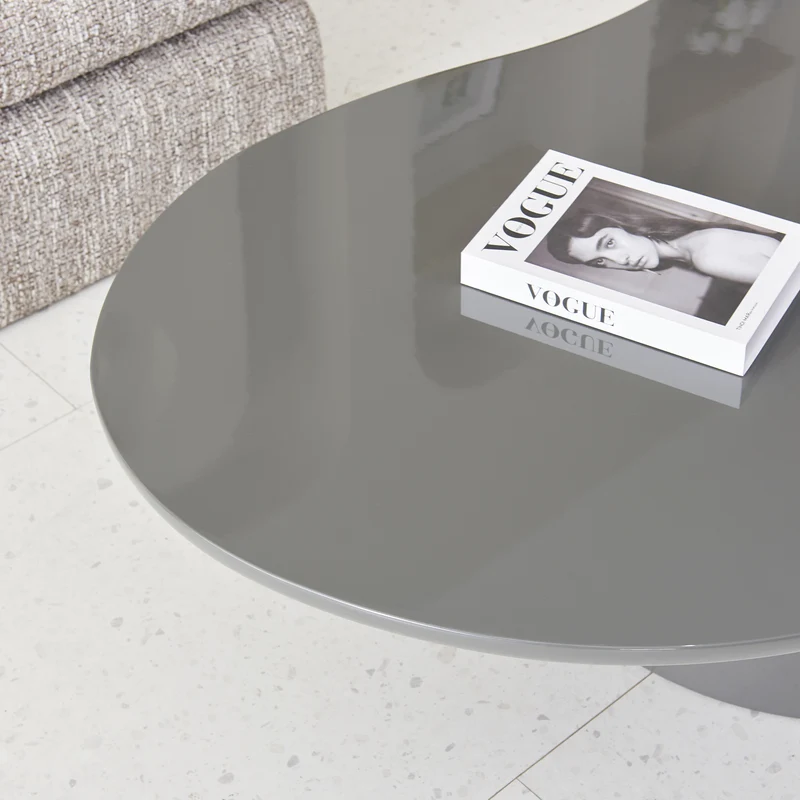 Tratesse Couchtisch 130x77 cm Grau Hochglanz