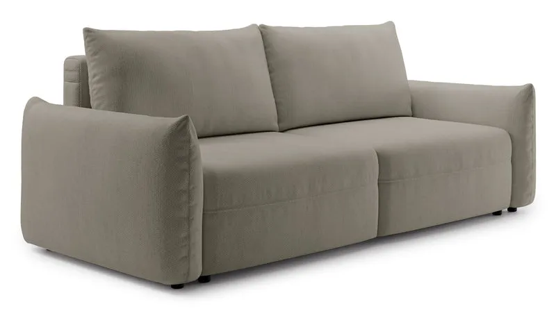 Dreisitziges ausklappbares Sofa Theolla mit Stauraum, beige Chenille