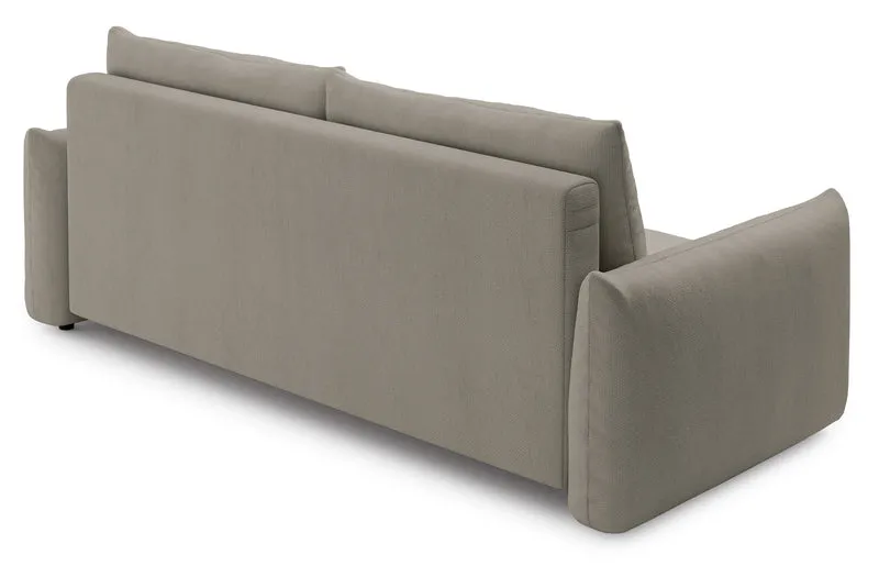 Dreisitziges ausklappbares Sofa Theolla mit Stauraum, beige Chenille